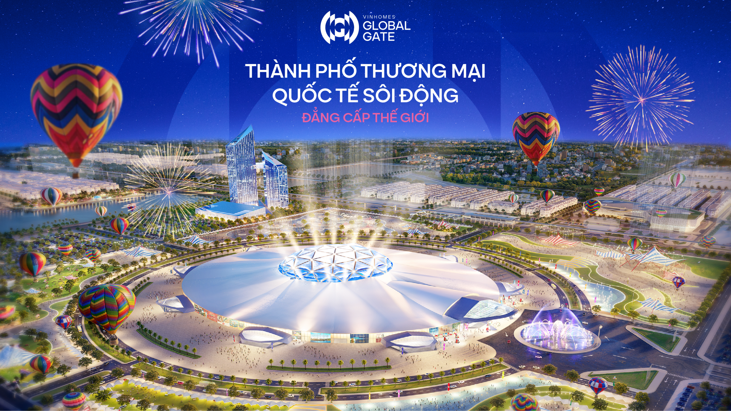 Phối cảnh tổng thể khu đô thị Vinhomes Cổ Loa nhìn từ trên cao