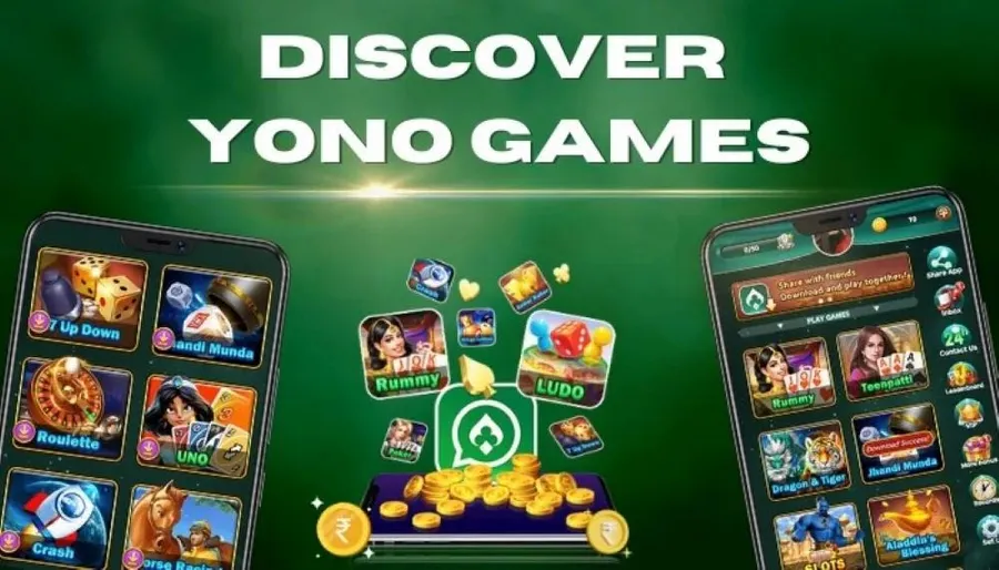 Yono game app lobby with card and arcade games